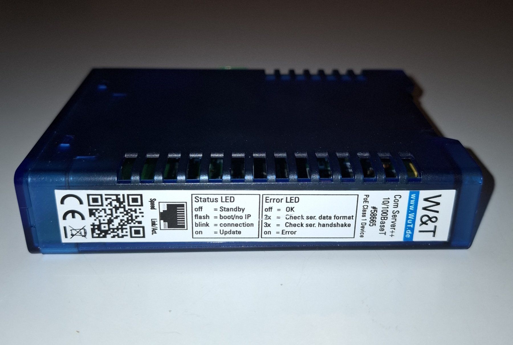 Hub & Switch: 1x W&T Com Server++ 10/100BaseT #58665 PoE Class 1 Device – Usato da St. Gallen venduto da WWL 6
