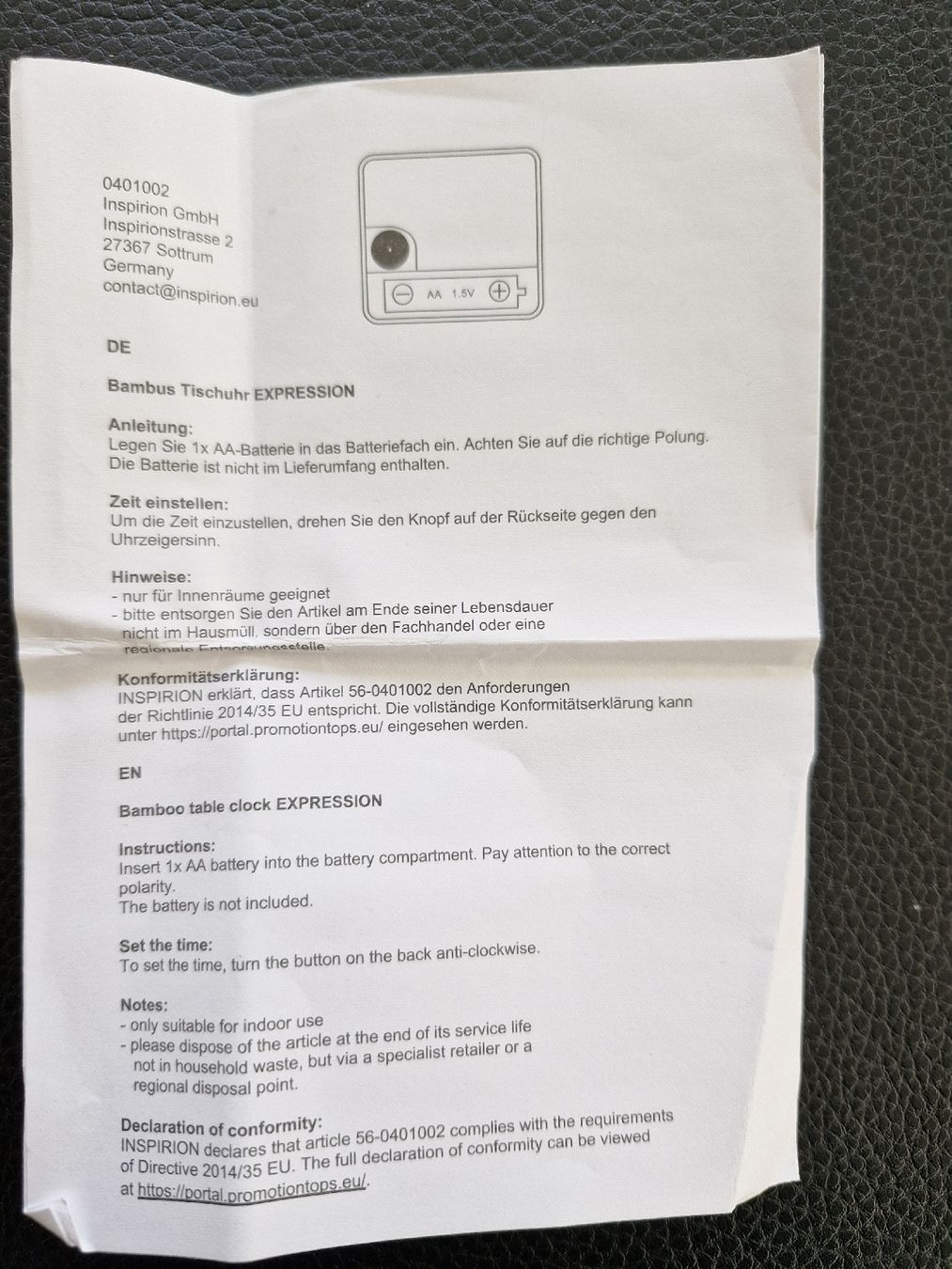 Stand- & Wanduhren: TCS Bambus Tischuhr Expression - Neu im Originalkarton – Neu und originalverpackt aus Frauenfeld von Kasico 3