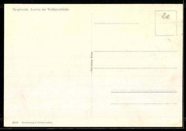 Ansichtskarten: AK Hergiswald, Inneres der Wallfahrtskirche – Gebraucht aus Berlin von bartko-reher 1