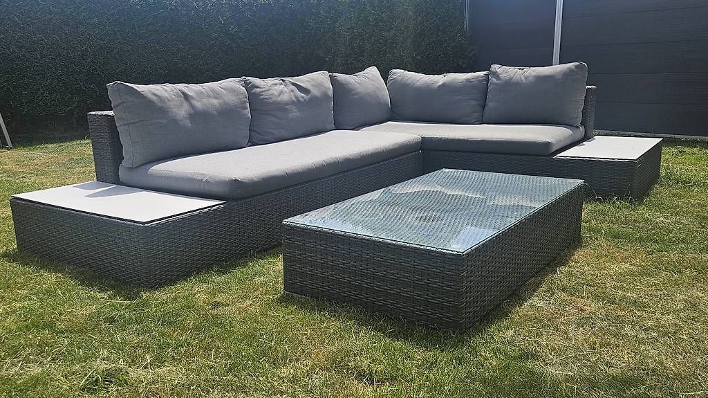 Divani: Gartenlounge Rattan inkl. Tisch anthrazit – Usato da Strengelbach venduto da Ciinci 2