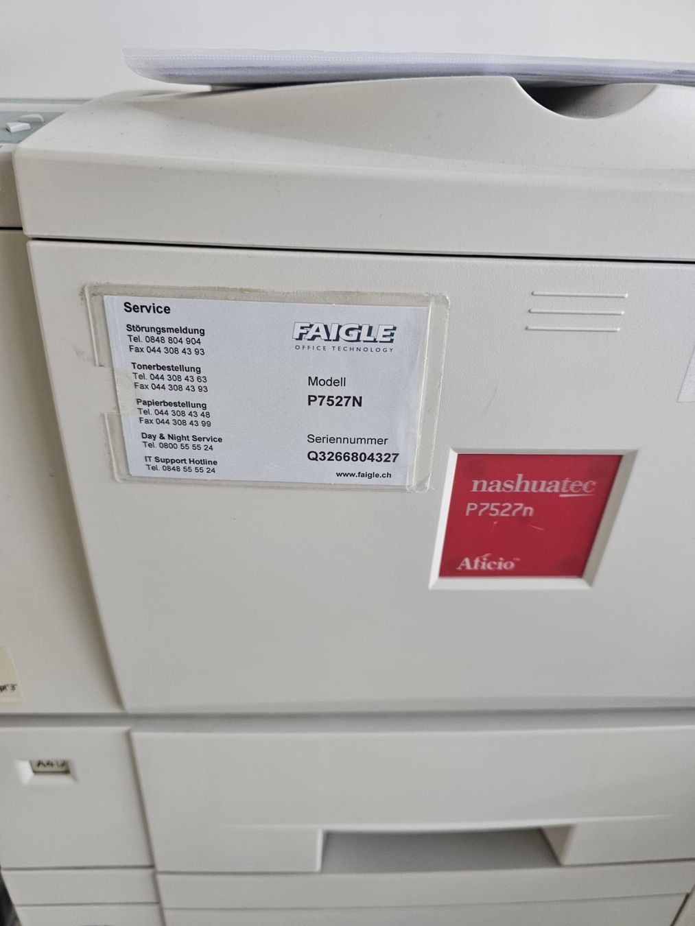 Drucker: FAIGLE P7527n Aficio Drucker Multifunktionsdrucker – Gebraucht aus Zürich von CIPSERV 1