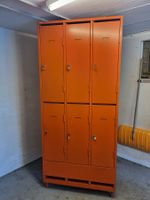Schrank Metall orange 6 Türen mit Schloss gut erhalten