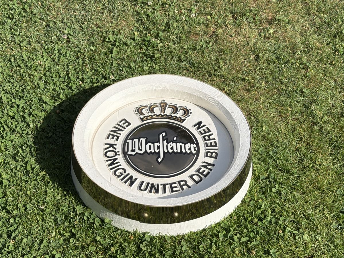 Insegne: Warsteiner Bier Bierfass-Schild Wanddekoration – Usato da Deitingen venduto da Himhip 1