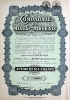 Cie de Mines et de Minerais SA, Bruxelles - 1930