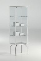 Glasvitrine, ESG Glas, Weiss, Abschliessbar (51x37xH.170cm)
