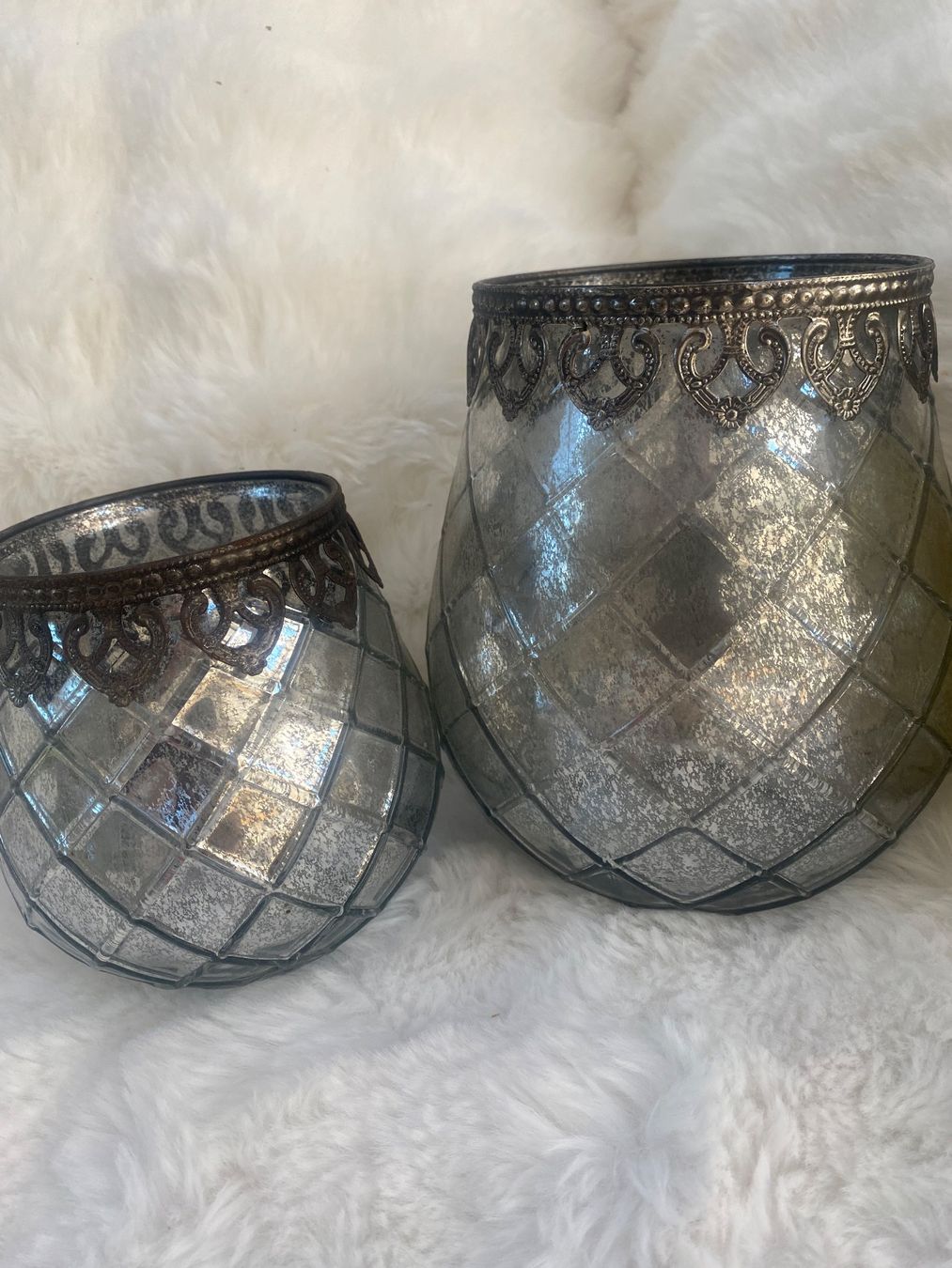 Tutte le decorazioni: Teelichthalter Glas 4er Set gold silber – Usato da Bützberg venduto da moeide 2