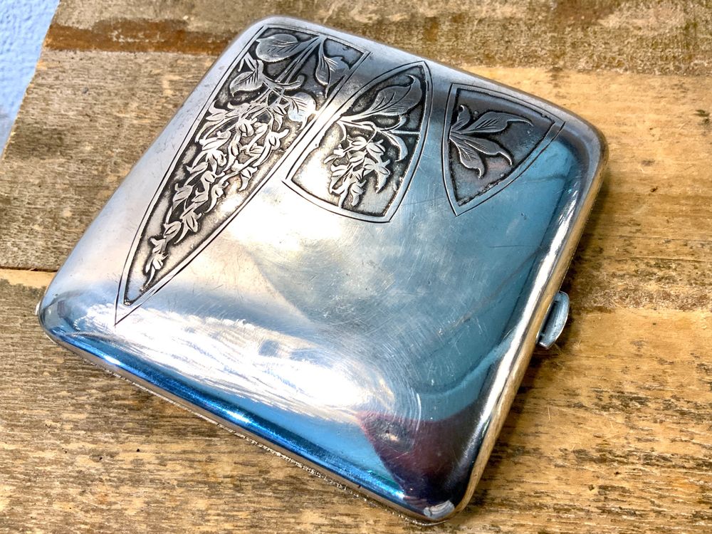 SILBERKANNE Zigarettenetui - Versilbertes Doppelseitiges Etui Für 10 Zigaretten