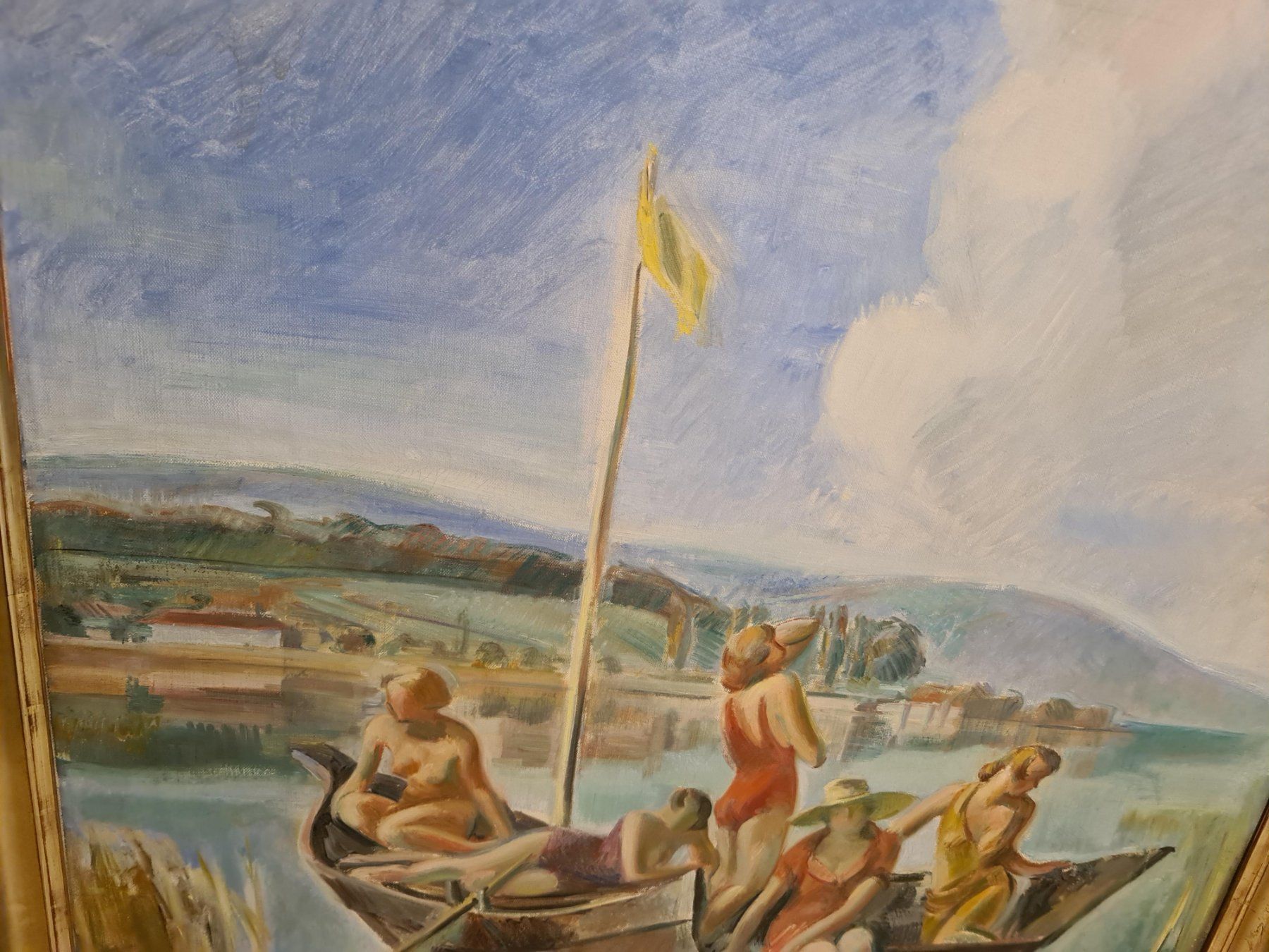 Dipinti: Gemälde Friedrich Traffelet "Bielersee, Sankt Petersinsel" – Usato da Riehen venduto da Nobelshop 4