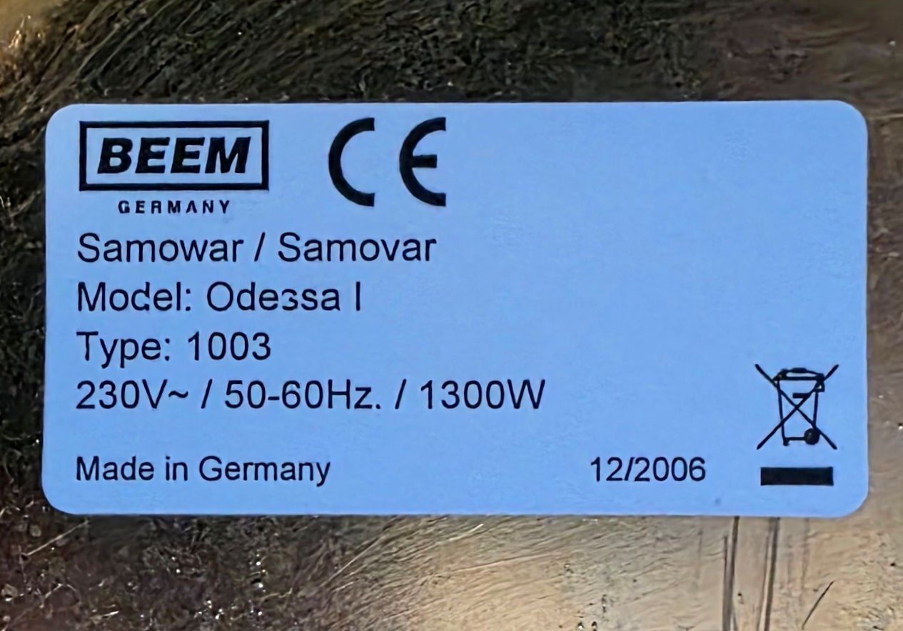 Teekannen: BEEM Samowar Odessa I – Gebraucht aus Adlikon b Regensdorf von Fleiwagon 3