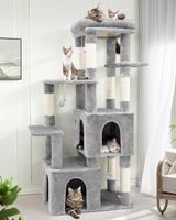 Katze Katzenbaum 156cm Kratzbaum gross mehrere Katzen grau