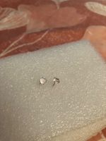goldfarbene Edelstahl Ohrstecker synthetischer ZirkoniaStein
