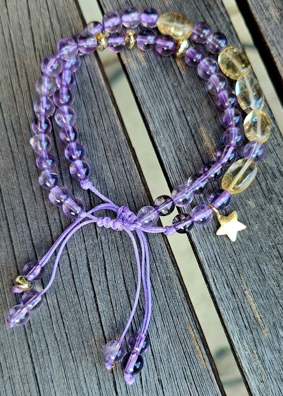 Armbänder & -reifen: Amethyst 6mm mit Citrin – Neu (gemäss Beschreibung) aus Stadel von StoneSpirit