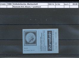 1980 Volksbräuche, Markenheft "blau", ** postfrisch