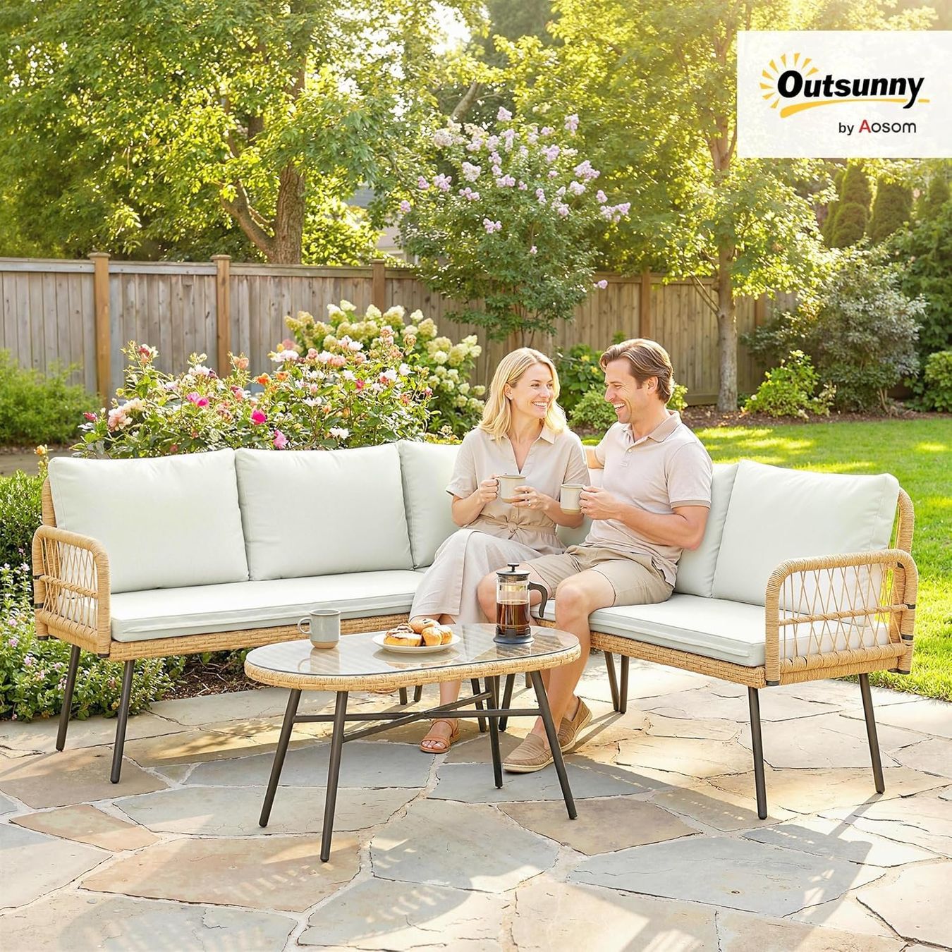 Set di tavolo e panche: Polyrattan Gartenmöbel Set 4-teilig – Nuovo e nell'imballaggio originale da Gränichen venduto da omniadeals 8