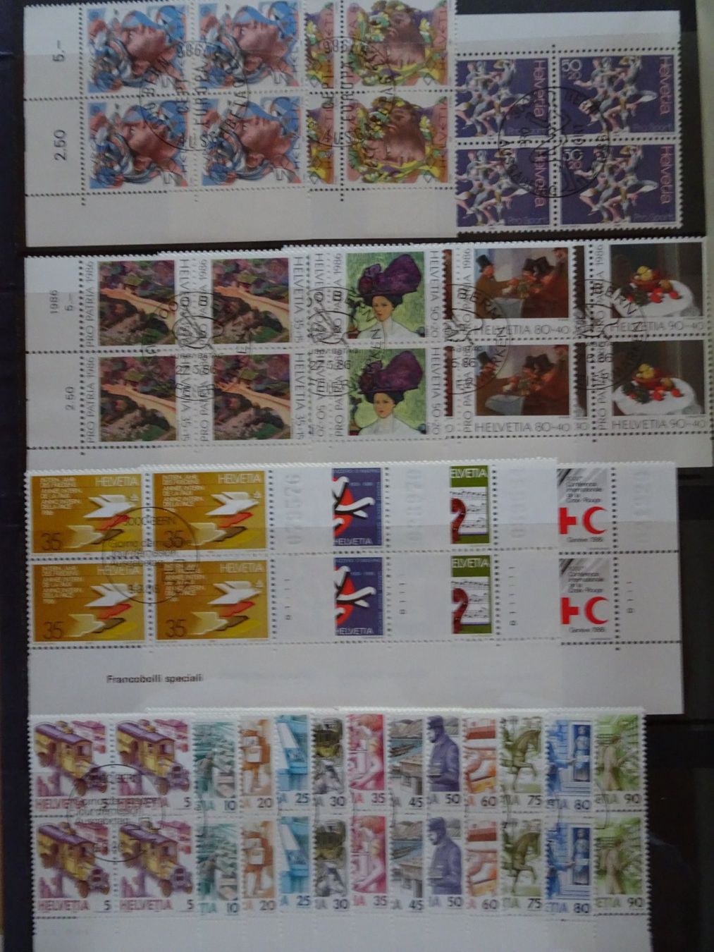 Tutti i francobolli: Viererblöcke Briefmarken Schweiz – Usato da Feldbrunnen venduto da MarcusSO 7