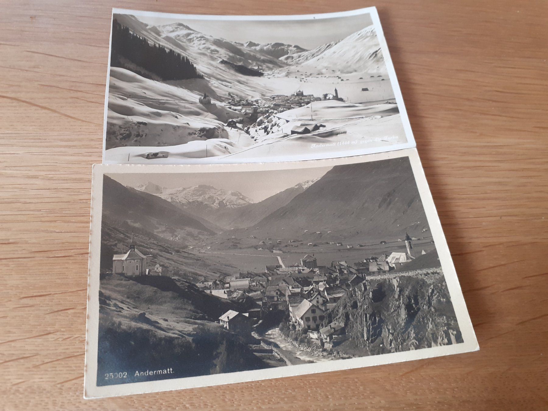 Cartoline postali: ANDERMATT - WINTER - 1928 - und SOMMER – Usato da Winterthur venduto da Ornyx7