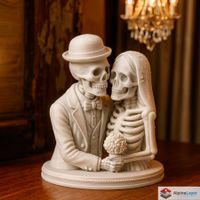 Till Death Do Us Part – Skeleton Bride & Groom - 3D Printed