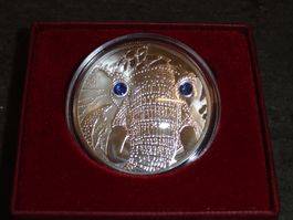 20 Euro Silbermünze ELEFANT mit Swarovsky Augen