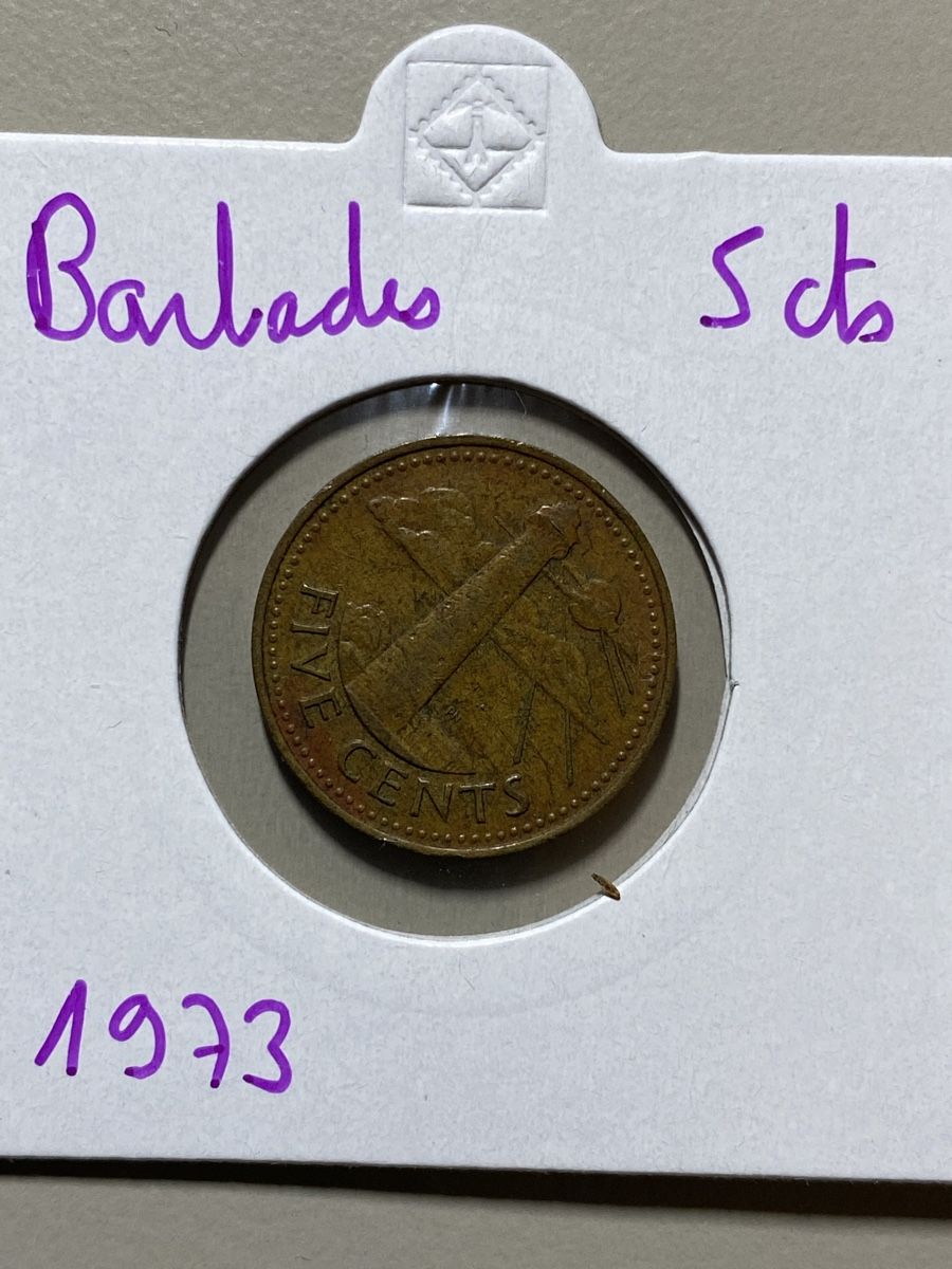 Alle Münzen: Barbades - 5 cents - 1973 – Gebraucht aus Payerne von Mike1682