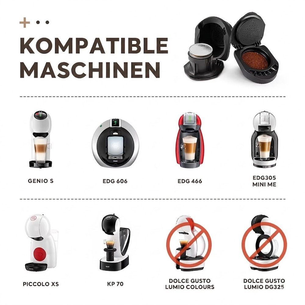 Macchine per caffè & Macchine per espresso: Dolce Gusto Kapsel Nachfüllbar Edelstahl Filter – Nuovo e nell'imballaggio originale da Chiasso venduto da online.shop 2
