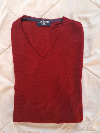 Pullover Cafe Coton Merinos rot Grösse M gebraucht
