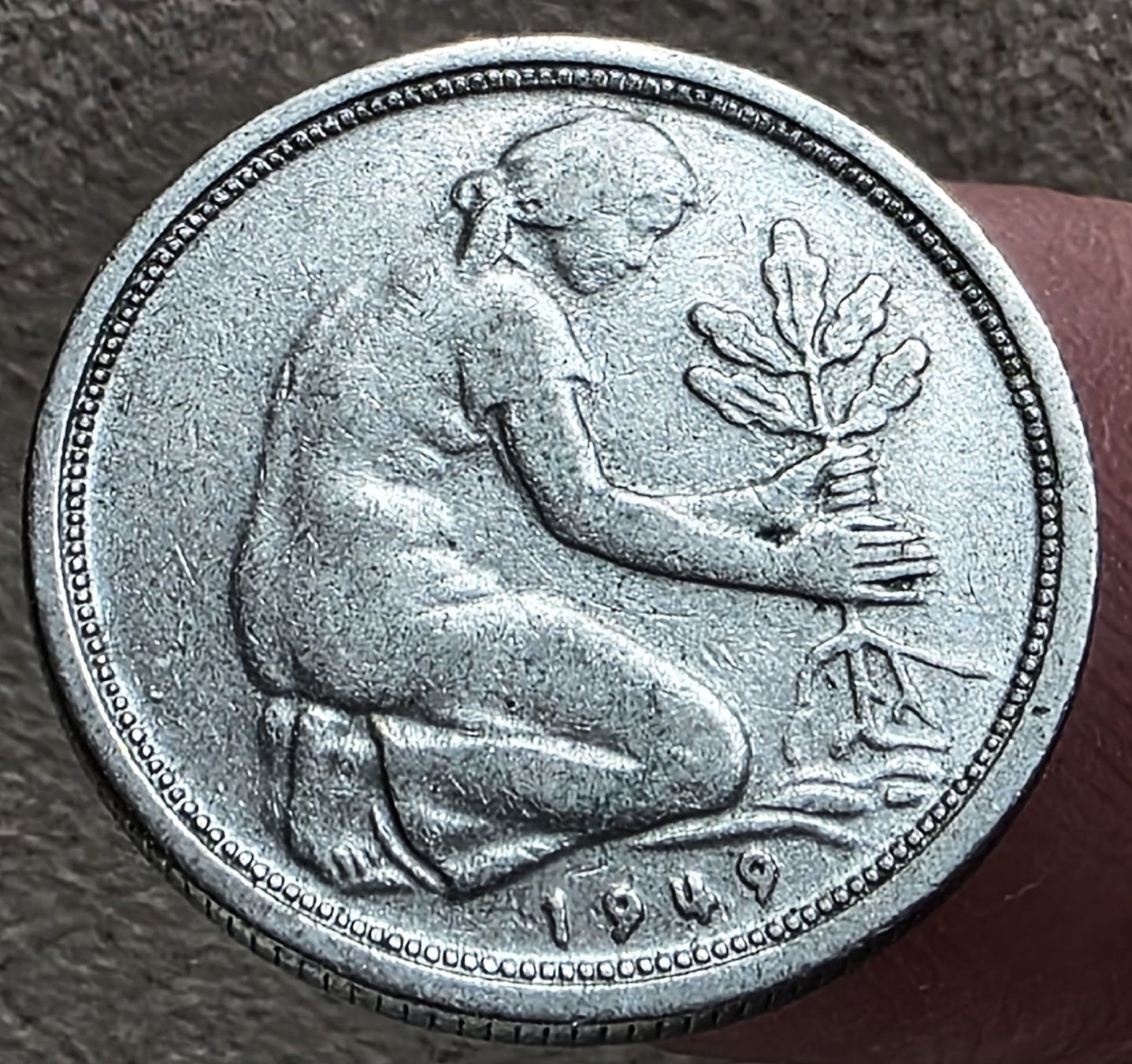 Tutti le monete: DEUTSCHLAND 50 PFENNIG 1949 G – Usato da Winterthur venduto da Creso70