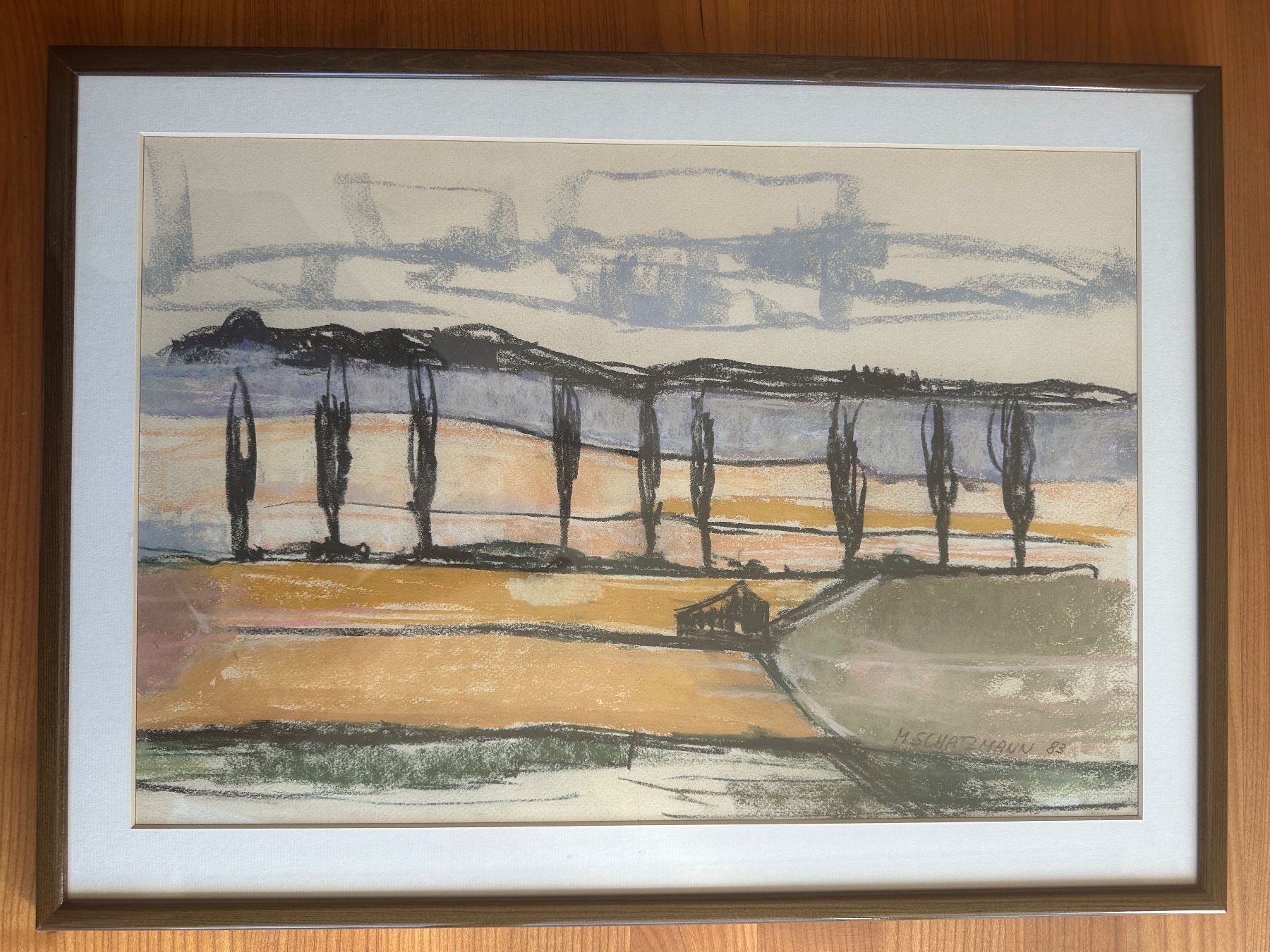Dipinti: Landschaftsbild M. Schatzmann 1983 gerahmt – Usato da Winterthur venduto da sw_ty_61