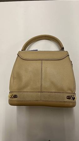Elegante Handtasche, Beige Leder, Gold-Akzente -Piero Guidi