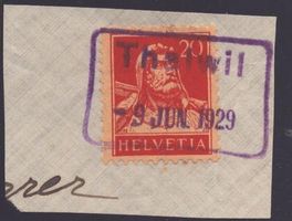 Cachet violet Thelwil 9.JUN.1929