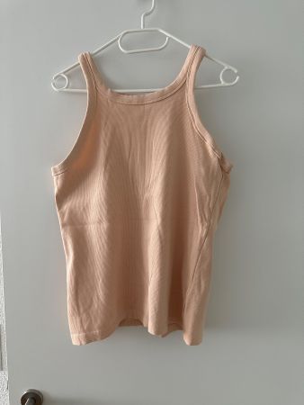 Sommer Top Damen Grösse XL Apricot gerippt