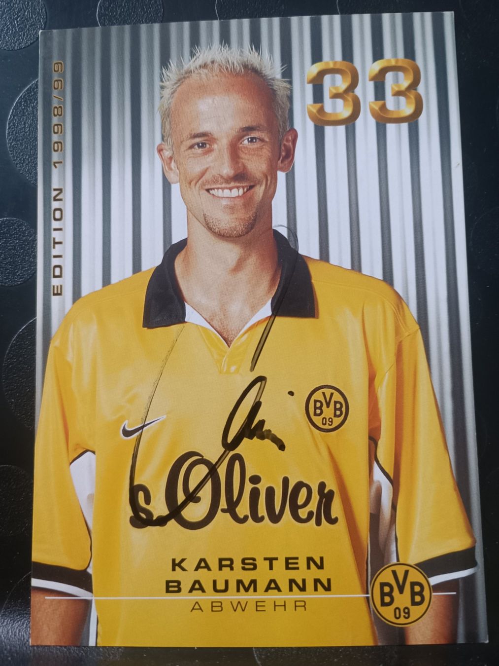 Autografi: Karsten Baumann - BVB - Handsignierte alte Karte – Usato da Menziken venduto da Artographs