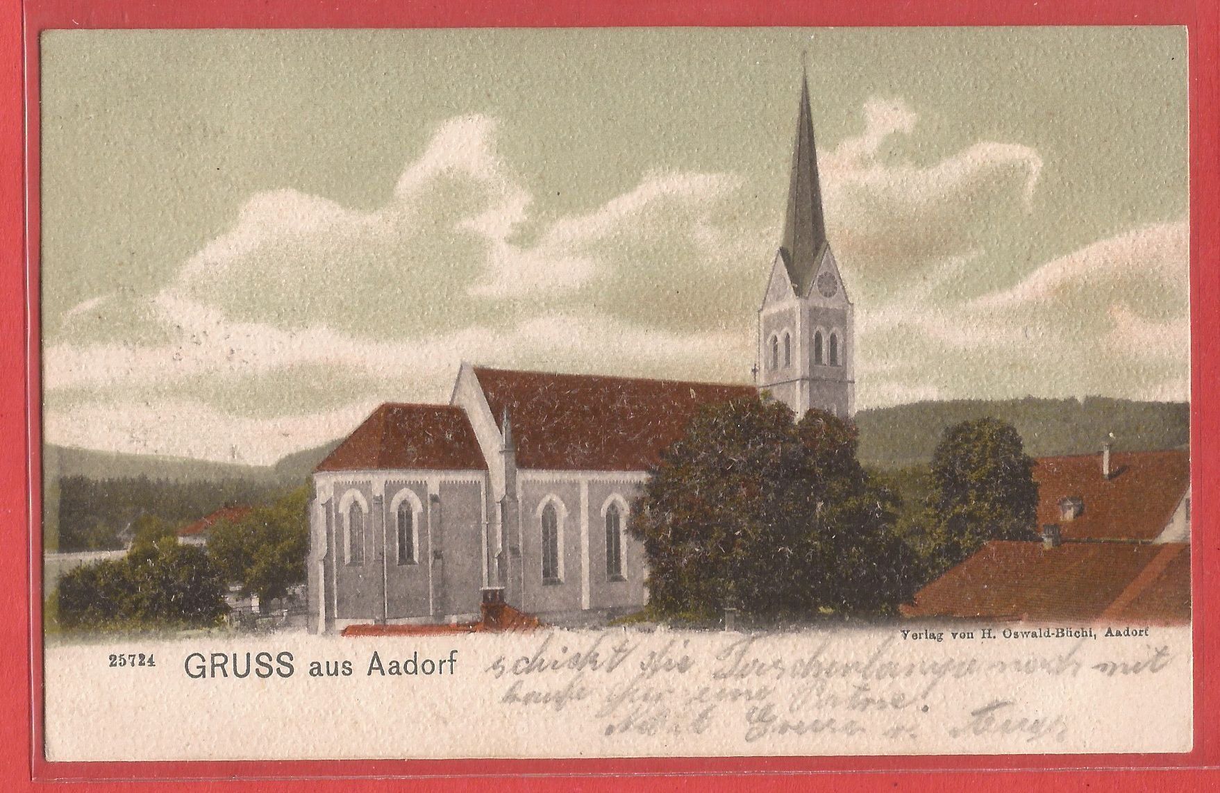 Ansichtskarten: Aadorf Kirche - 1912 – Gebraucht aus Fislisbach von Porano