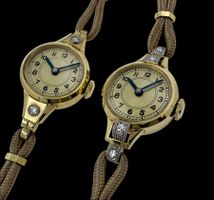 2 antike Damenarmbanduhren 585 Gold m. Diamanten– ungetragen