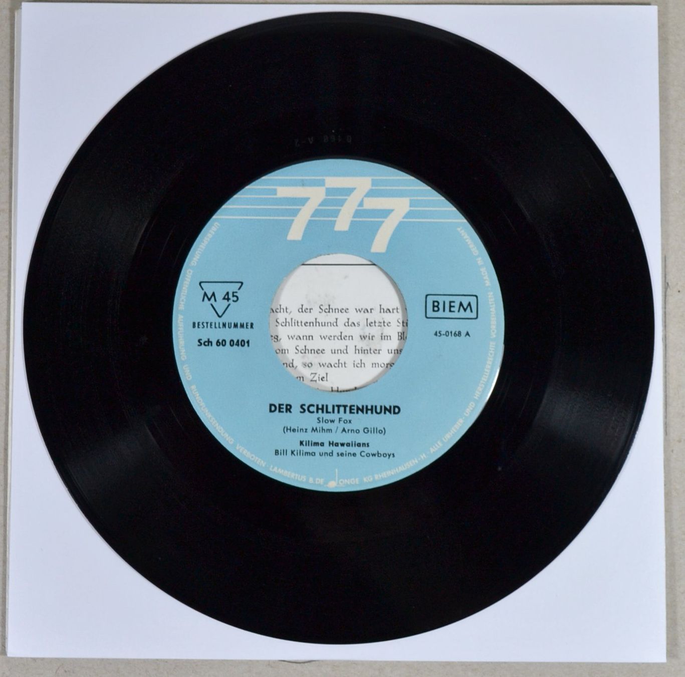 Schallplatten: Single: KILIMA HAWAIIANS - Der Schlittenhund – Gebraucht aus Frenkendorf von Yard-Sale-2000 2