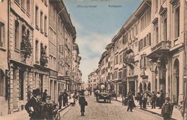Winterthur ZH Marktgasse Pferdewagen belebt