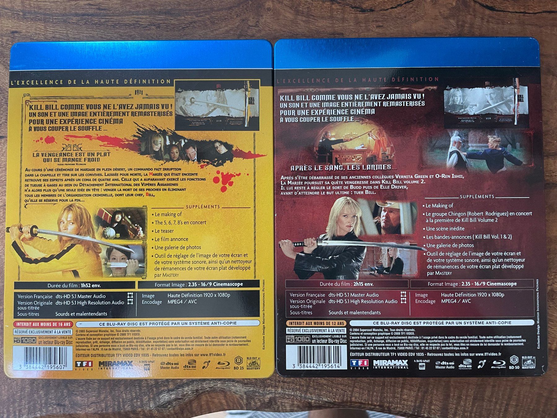 Alle DVDs: Kill Bill 1 & 2 Steelbook blu-ray – Gebraucht aus Vevey von c_lathion 1