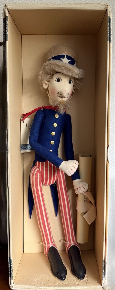 Steiff Bambole: Uncle Sam Filzpuppe von Steiff – Nuovo e nell'imballaggio originale da Mumpf venduto da A_B_E 5