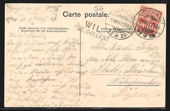 Cartoline postali: Wyl, Restaurant Schweizerhof mit Leuten – Usato da Berlin venduto da bartko-reher 1