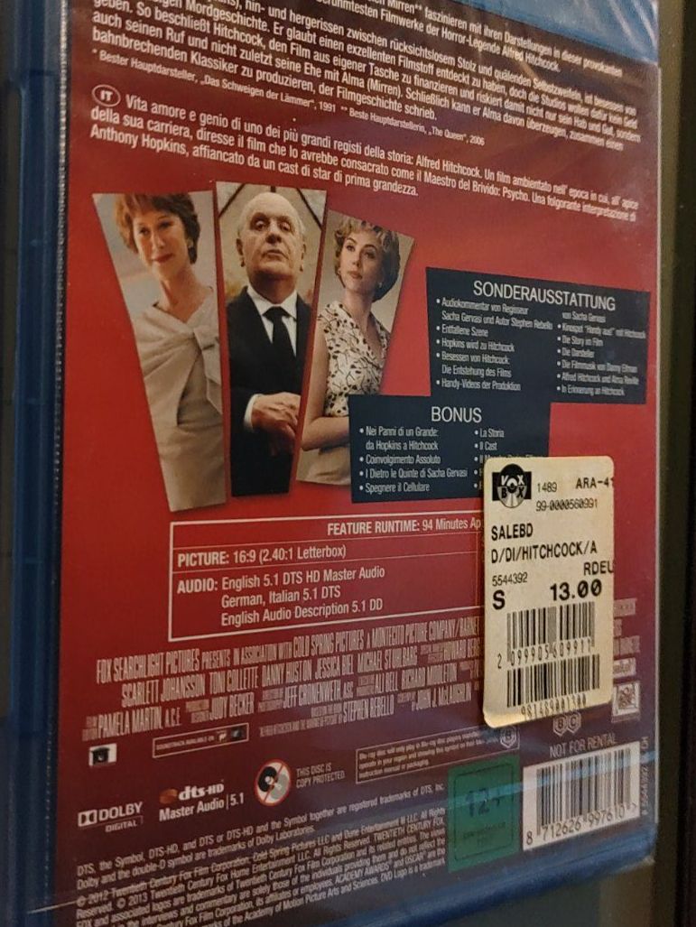 Tutti i DVDs: Hitchcock Blu-Ray – Nuovo e nell'imballaggio originale da Dottikon venduto da Oldyfreak 1
