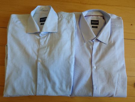 2 Hechter Hemden, hellblau, Grösse 40, modern Fit