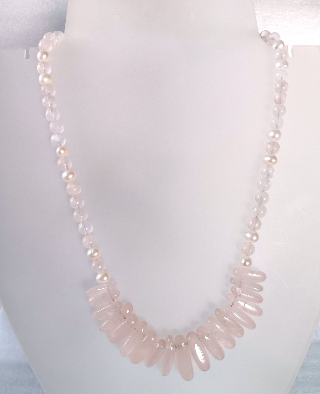 Catenine: 💎 Rosenquarz Collier mit Perlen – Nuovo (secondo la descrizione) da Matzingen venduto da zingana