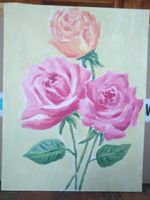 Gemälde Rosen 3 Rosen 35x27cm guter Zustand