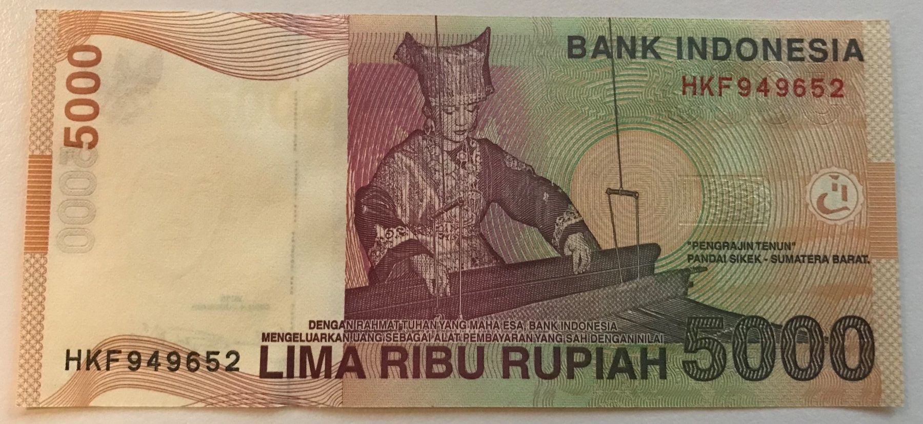 Banconote: Indonesien 5000 Rupiah 2016 Neuwertig – Nuovo (secondo la descrizione) da Algetshausen venduto da Carrhard 1