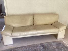 Ledersofa beige