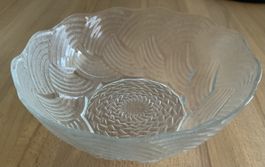 Glas Salatschüssel mit Wellenmuster, Top Zustand! 27x9 cm