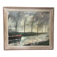 Gourjon Signed Painting / Tableau / Gemälde mid-20th c