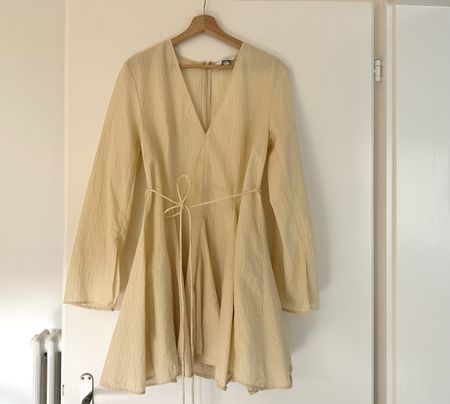 H&M Edition Kleid mit Streifen in Gelb, Grösse M