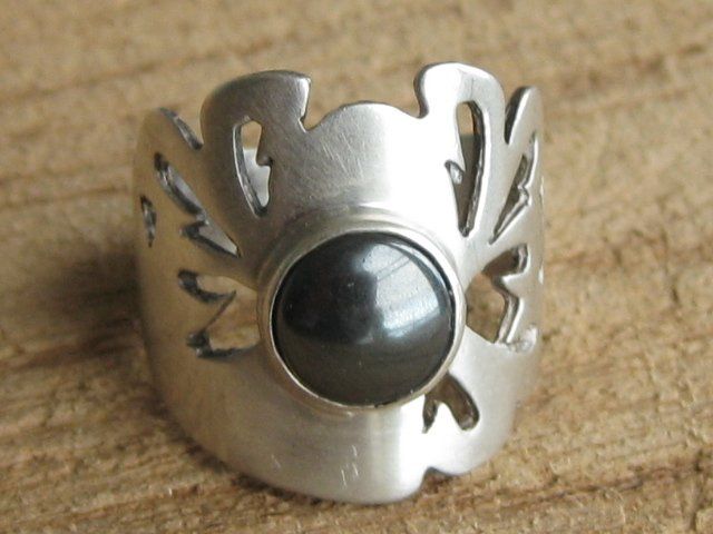 Anelli: spezieller Vintage Silber Ring 925 Hämatit Gr. 55 – Usato da Ermatingen venduto da Decovin