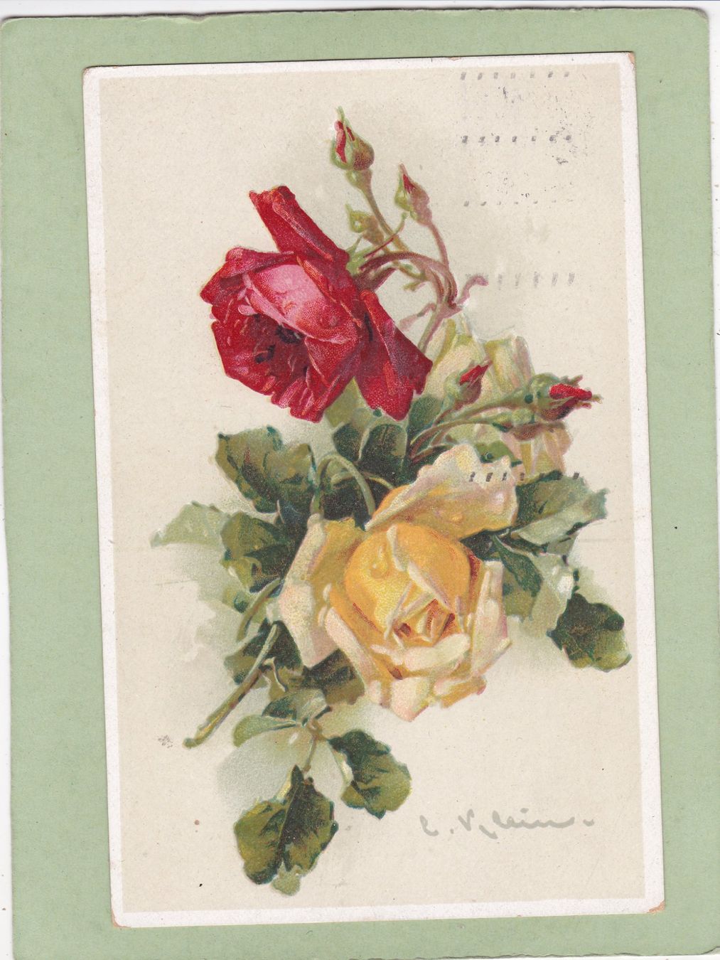 Ansichtskarten: Kitsch Blumen Rosen 1923 – Gebraucht aus Herisau von Lisegrat2008