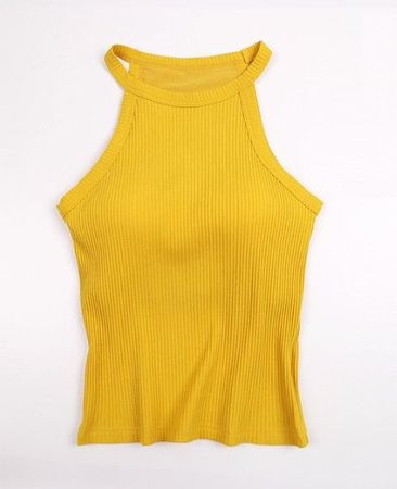 NEUES Top uni gelb mit BH integriert für Gr. XS & S - 222597